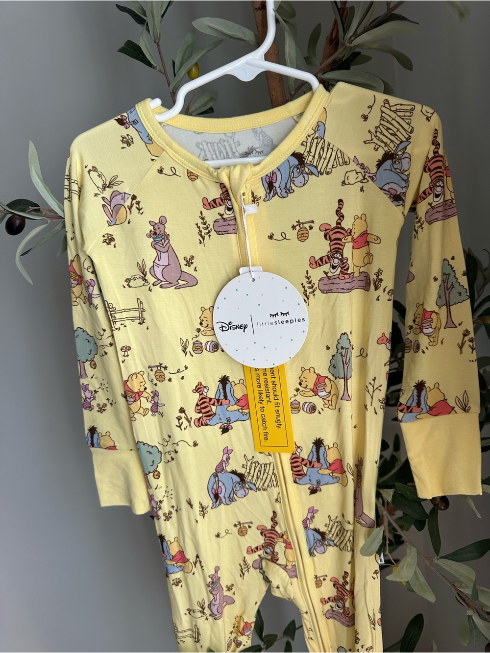 Little Sleepies Yellow Winnie the Pooh Kids One-Piece